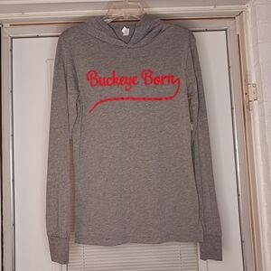 NATIONAL Champ Ohio State Buckeyes Gray/Red Hooded Top Size XS